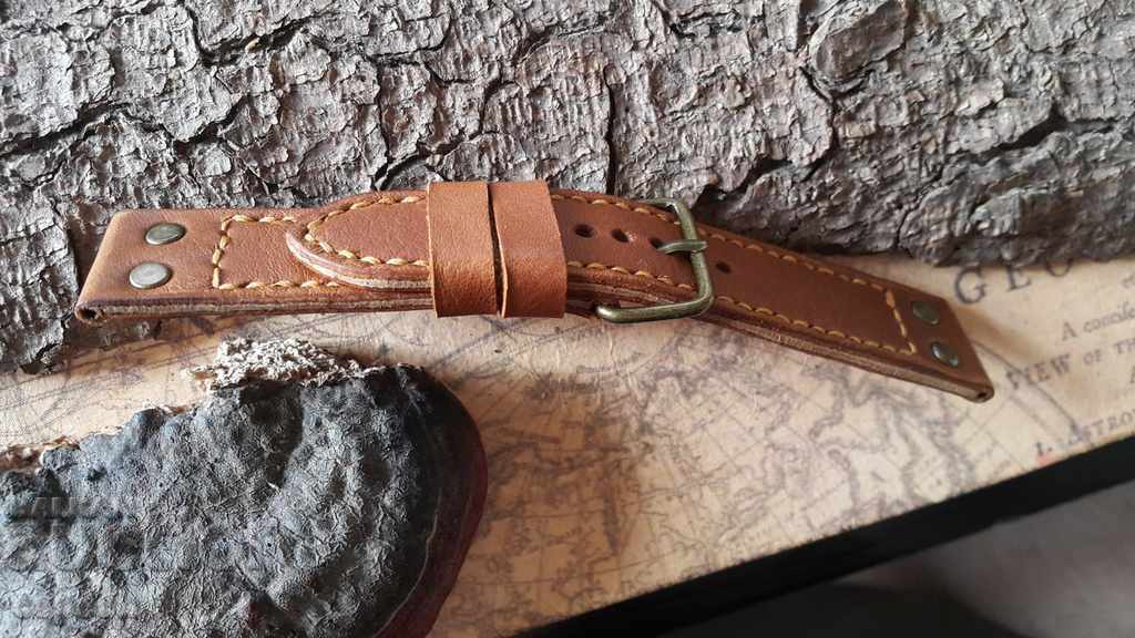Auction Leather watch strap 24mm Genuine leather manual 415 Auction Leather watch strap 24mm Genuine leather manual 415