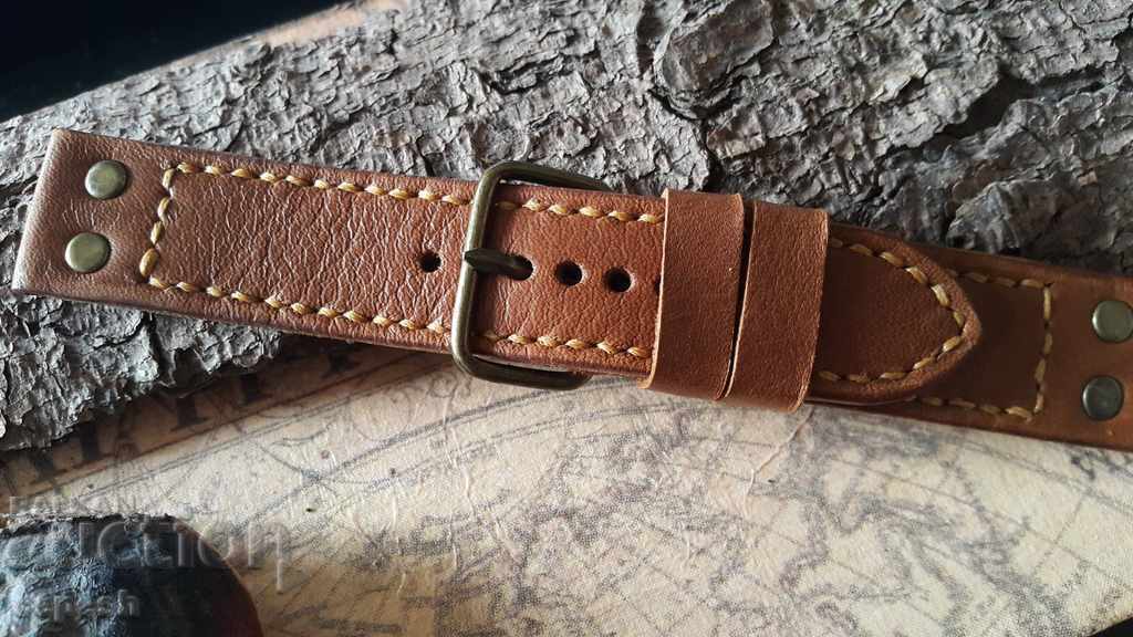 Leather watch strap 24mm Genuine leather manual 415 - 6 Leather watch strap 24mm Genuine leather manual 415 - 6