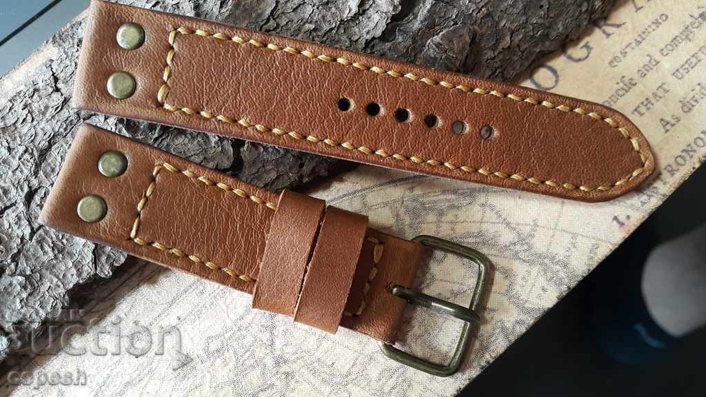 Leather watch strap 24mm Genuine leather manual 415 - 7 Leather watch strap 24mm Genuine leather manual 415 - 7