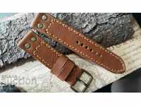 Leather watch strap 24mm Genuine leather manual 415