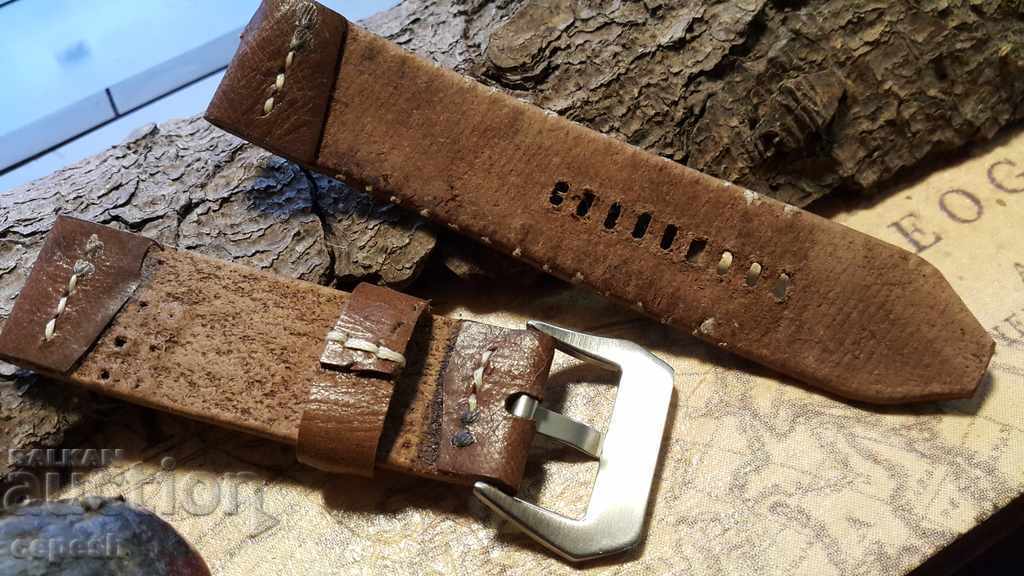 Auction  Leather watch strap 24mm Genuine leather handmade 468