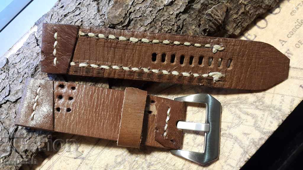 Leather watch strap 24mm Genuine leather handmade 468
