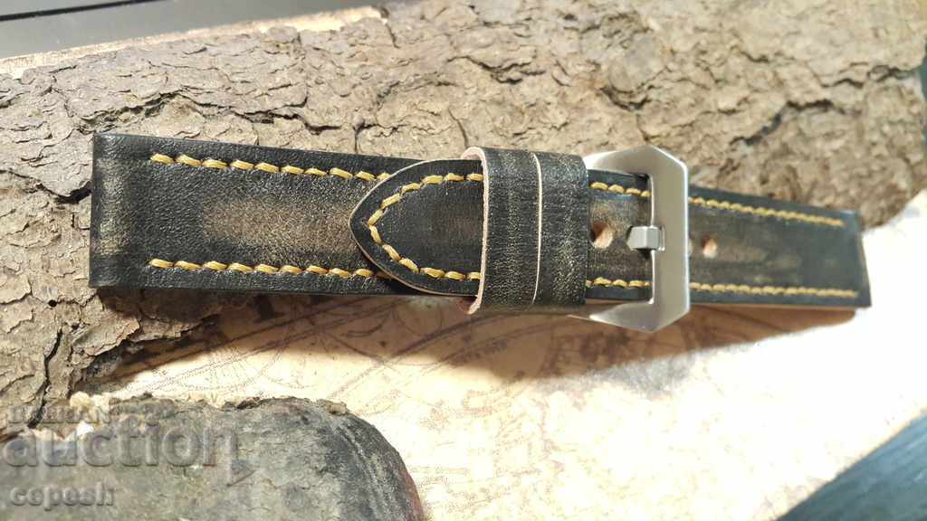 Auction  Leather watch strap 24mm Genuine leather handmade 445