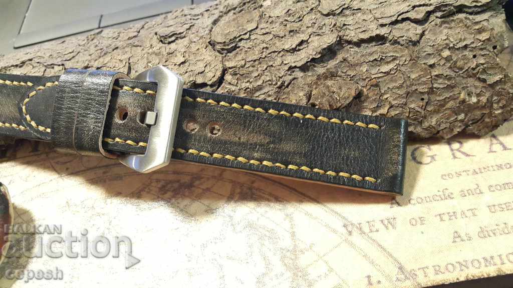 Delivery of Leather watch strap 24mm Genuine leather handmade 445