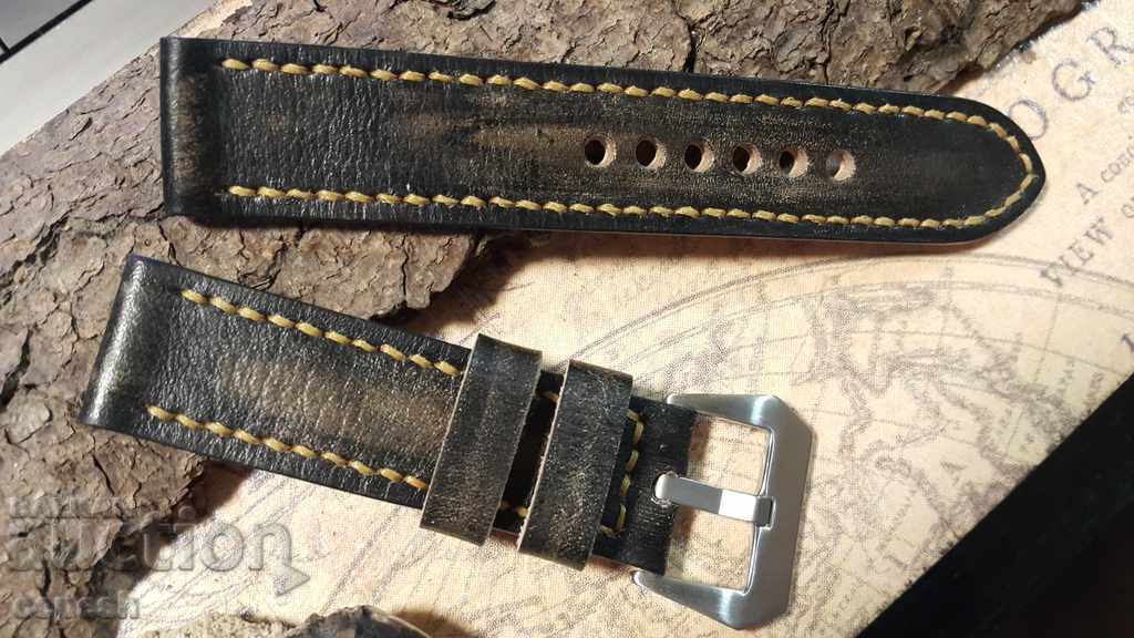 Leather watch strap 24mm Genuine leather handmade 445