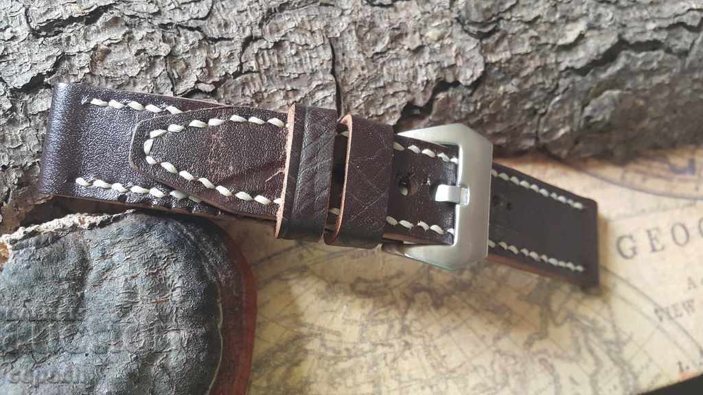 Auction  Leather watch strap 24mm 244 genuine leather
