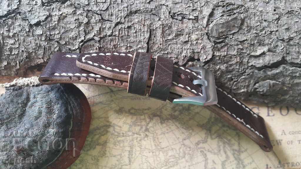 Leather watch strap 24mm 244 genuine leather - 5