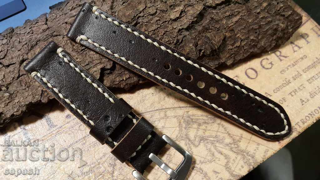 Leather watch strap 20mm Genuine leather 385