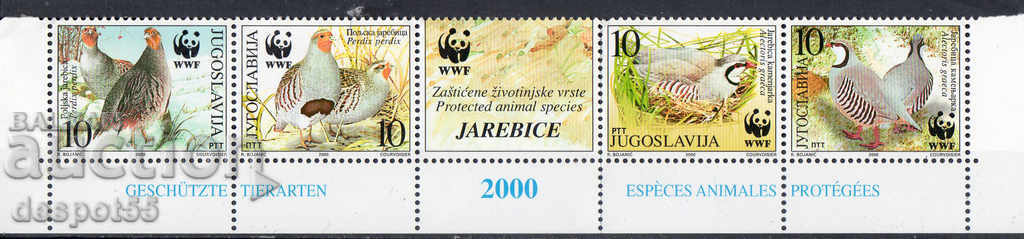 2000. Iugoslavia. Păsări - Fondul Mondial pentru Faună Sălbatică.