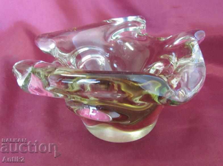 Auction Star Morano Crystal Glass Solid Ashtray Auction Star Morano Crystal Glass Solid Ashtray