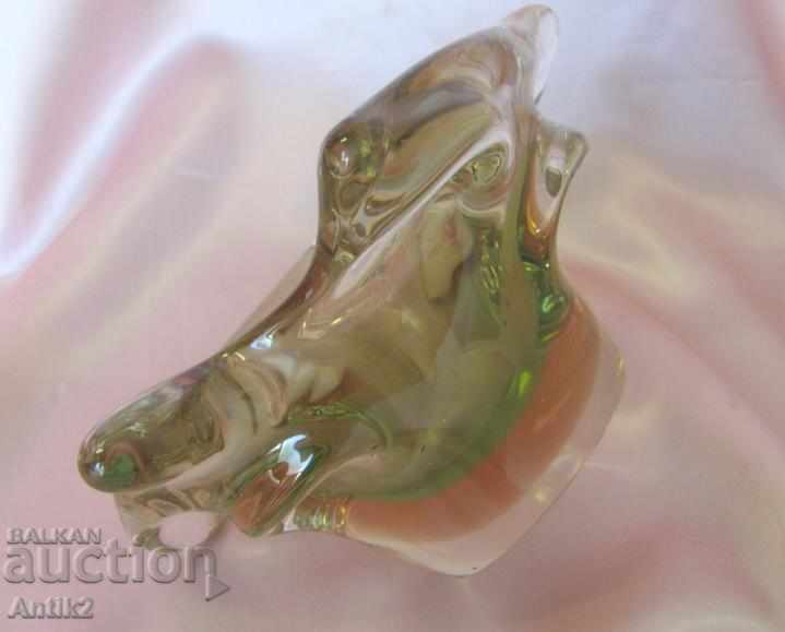 Delivery of Star Morano Crystal Glass Solid Ashtray Delivery of Star Morano Crystal Glass Solid Ashtray