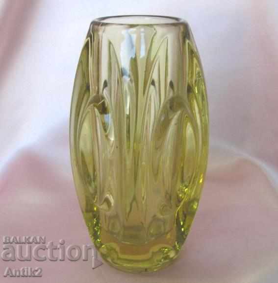 Old Morano Crystal Glass Vase
