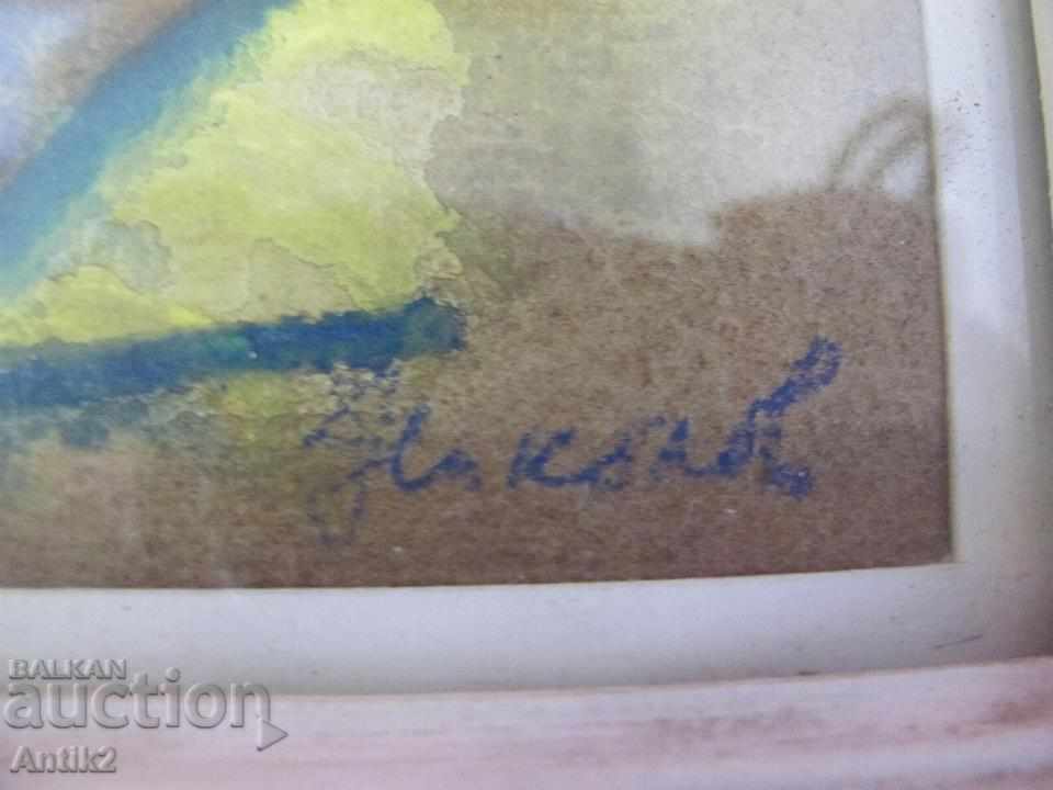 Auction Old Original Watercolor Painting Signed Auction Old Original Watercolor Painting Signed