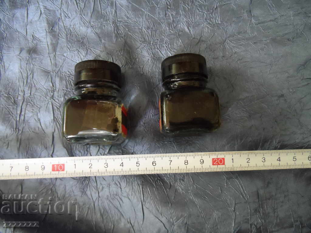 glass bottles, inkwells 2 pcs. with price 15.00 BGN | € 7.67