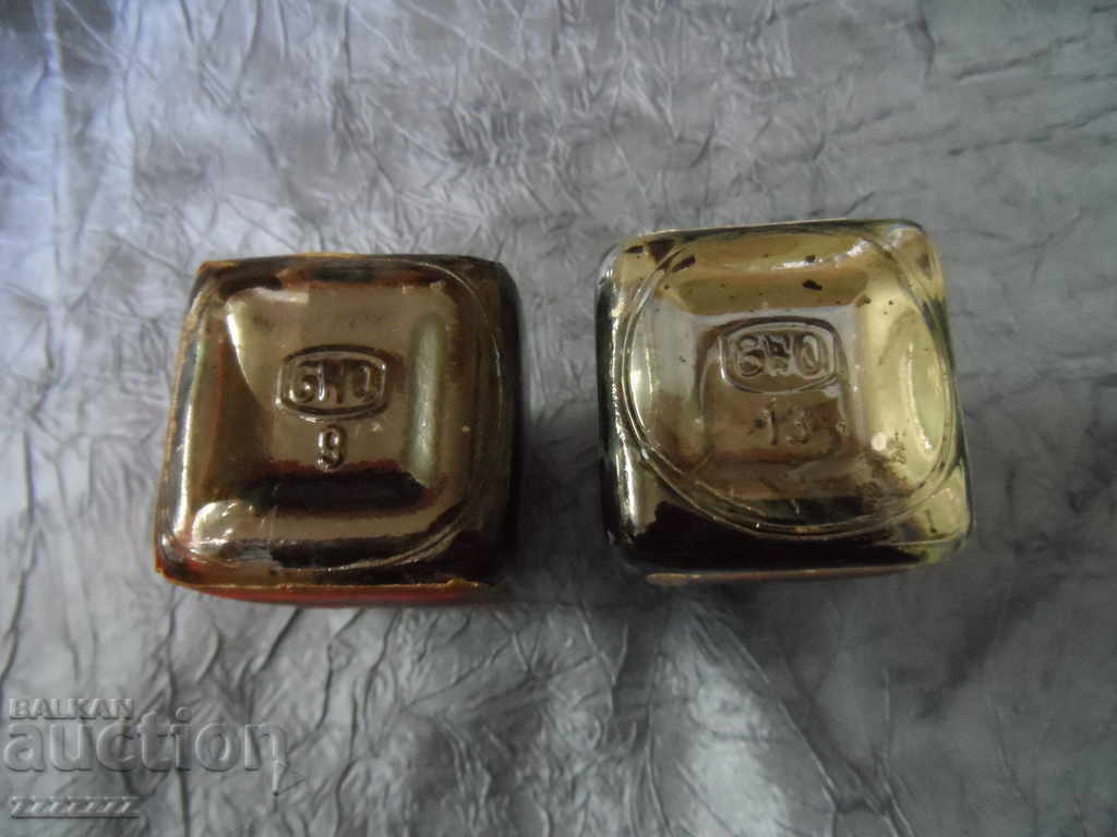 Auction  glass bottles, inkwells 2 pcs.