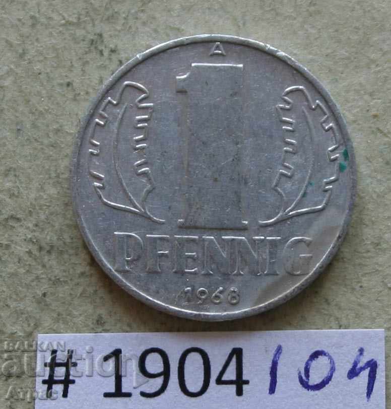 1 pfenig 1968 GDR