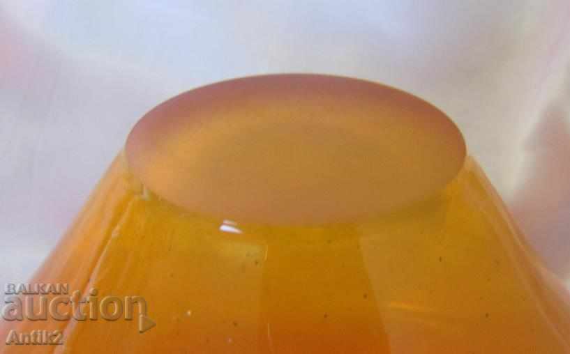 Old Crystal Colored Glass Vase - 6