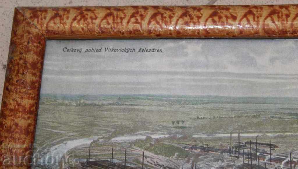 Auction . PRE-WAR CZECH INDUSTRIAL ZONE CITY PHOTO FRAME GLASS Auction . PRE-WAR CZECH INDUSTRIAL ZONE CITY PHOTO FRAME GLASS