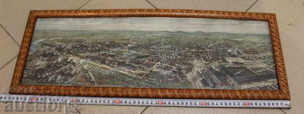 . PRE-WAR CZECH INDUSTRIAL ZONE CITY PHOTO FRAME GLASS - 7 . PRE-WAR CZECH INDUSTRIAL ZONE CITY PHOTO FRAME GLASS - 7