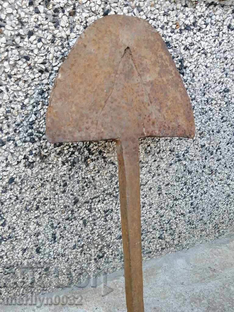 Auction Hand-forged ploughshare from an old plough, wrought iron flail Auction Hand-forged ploughshare from an old plough, wrought iron flail