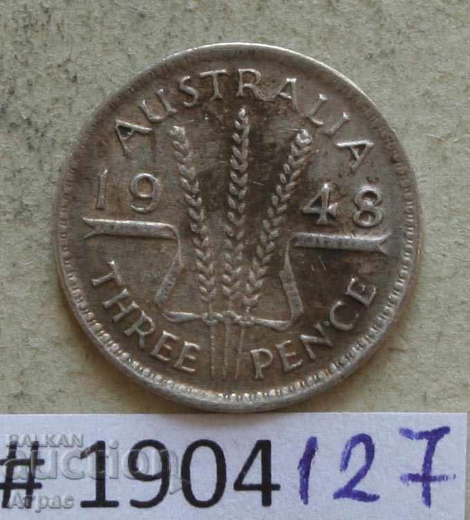 3 pence 1948 Australia silver