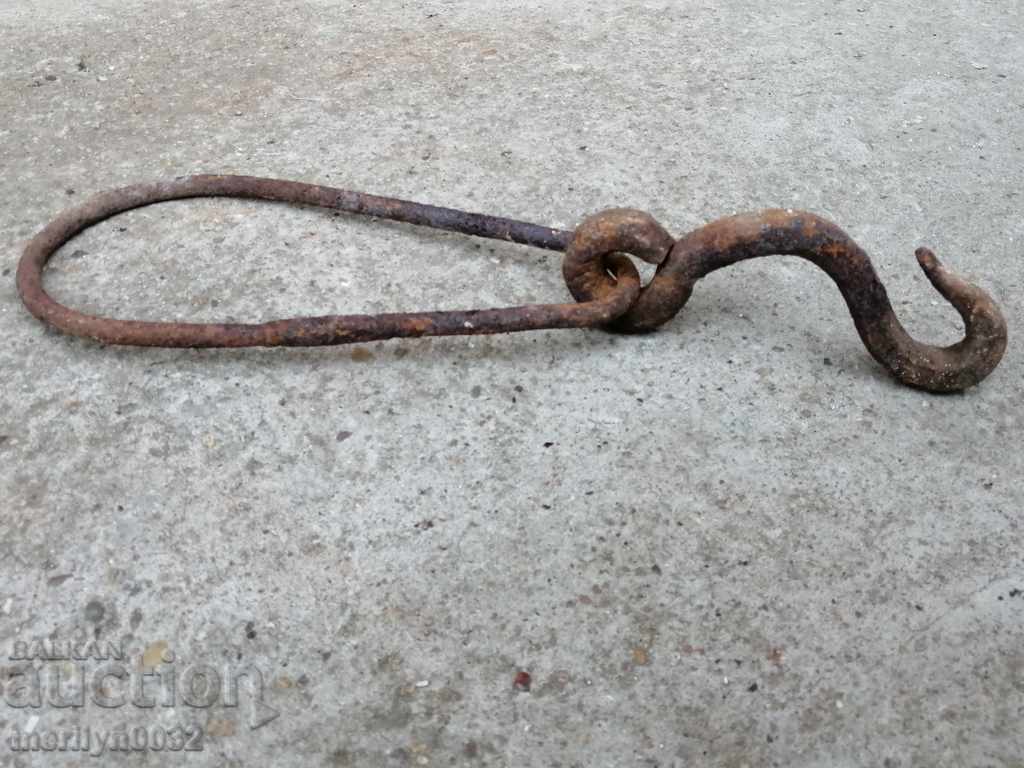 An old forged hook with a ring, a cogger, an anchor wrought iron with price 37.00 BGN | € 18.92 An old forged hook with a ring, a cogger, an anchor wrought iron with price 37.00 BGN | € 18.92