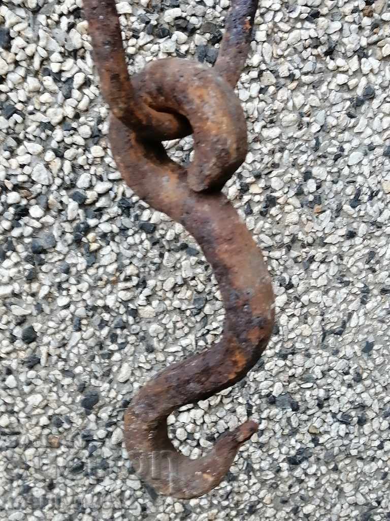 Auction An old forged hook with a ring, a cogger, an anchor wrought iron Auction An old forged hook with a ring, a cogger, an anchor wrought iron