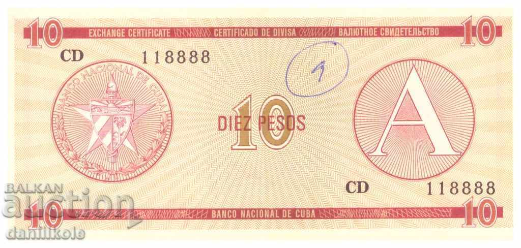 *$*Y*$* CUBA 10 PESOS VALUTĂ 1970-1980 - RARE *$*Y*$* *$*Y*$* CUBA 10 PESOS VALUTĂ 1970-1980 - RARE *$*Y*$*