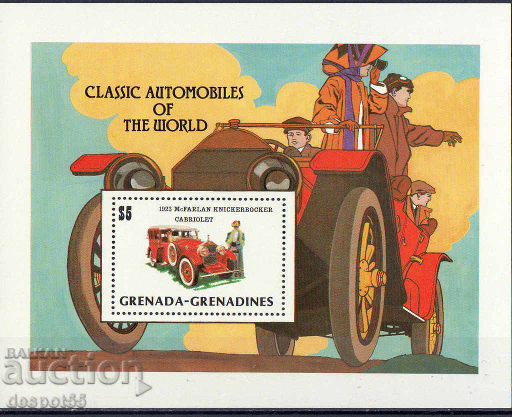 1983. Grenada Grenadines. 75 years of the model "T" - Ford. Block.
