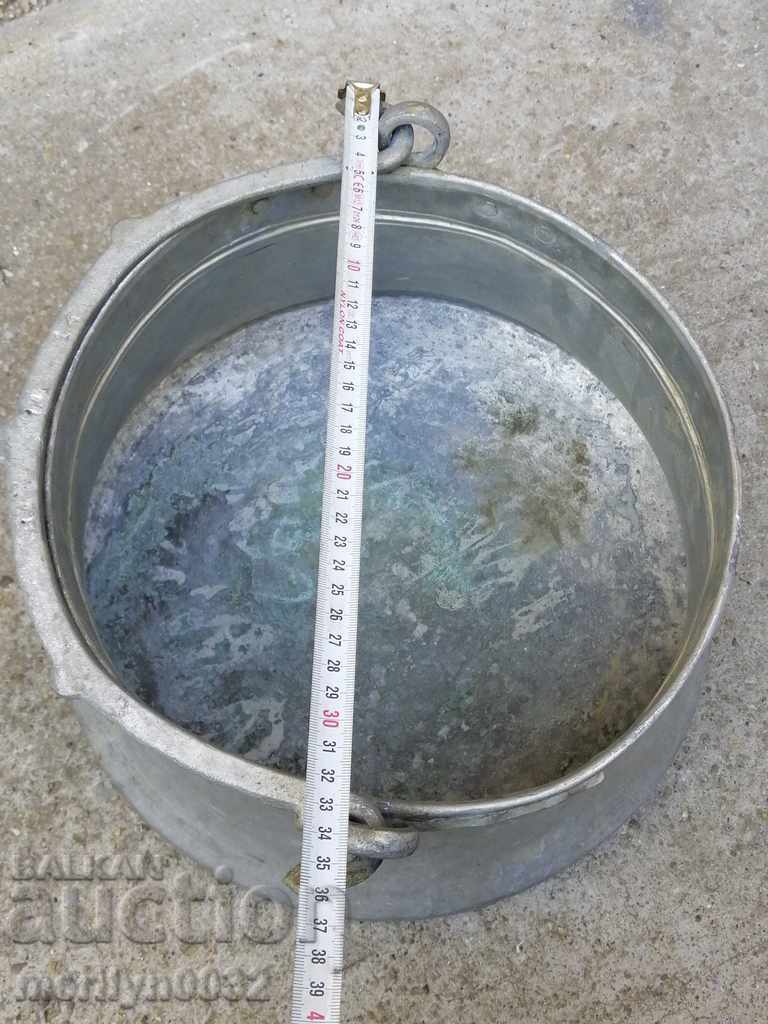 Old cauldron copper pot copper tinned coin - 6 Old cauldron copper pot copper tinned coin - 6