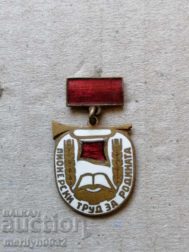 Нагръден  знак  Пионерски Труд за Родината медал значка