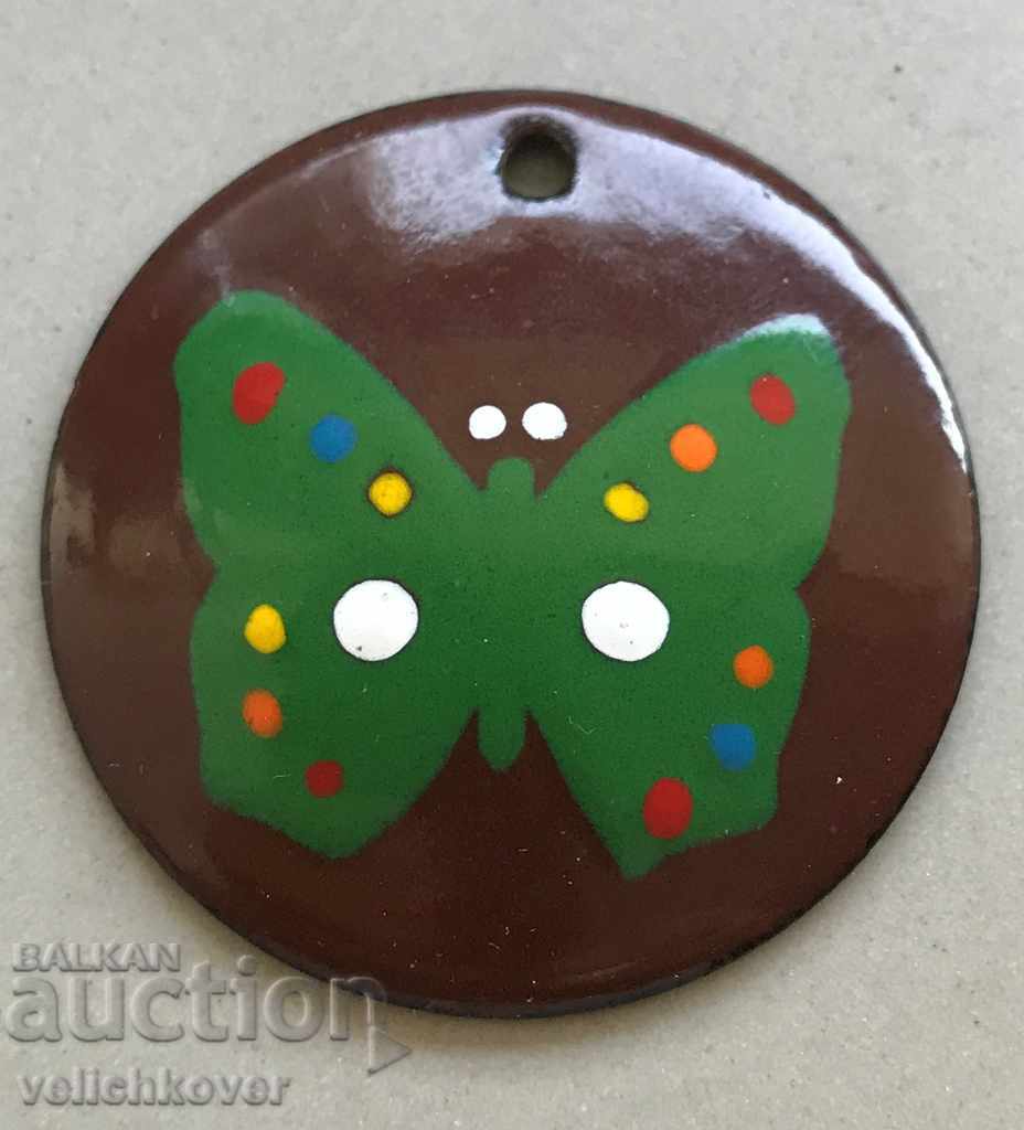 26500 Bulgaria butterfly pendant enamel 80's