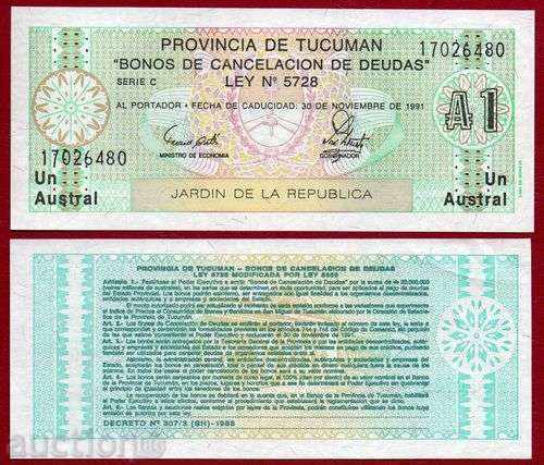 +++ ARGENTINA 1 AUSTRAL 1991 UNC +++