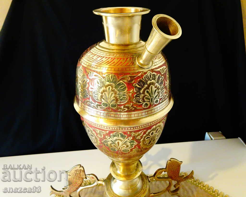 Δημοπρασία Χάλκινος ναργιλέ 3,2 κιλά, κυψελωτό σμάλτο. Δημοπρασία Χάλκινος ναργιλέ 3,2 κιλά, κυψελωτό σμάλτο.