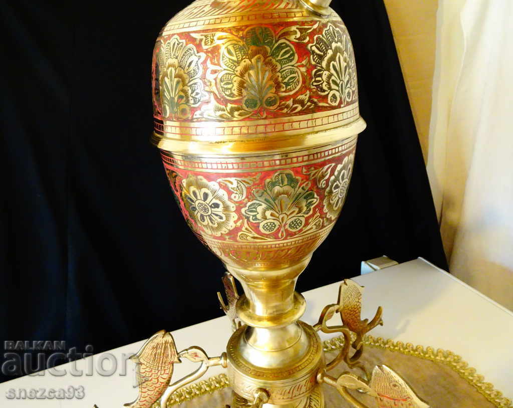 Παράδοση Χάλκινος ναργιλέ 3,2 κιλά, κυψελωτό σμάλτο. Παράδοση Χάλκινος ναργιλέ 3,2 κιλά, κυψελωτό σμάλτο.