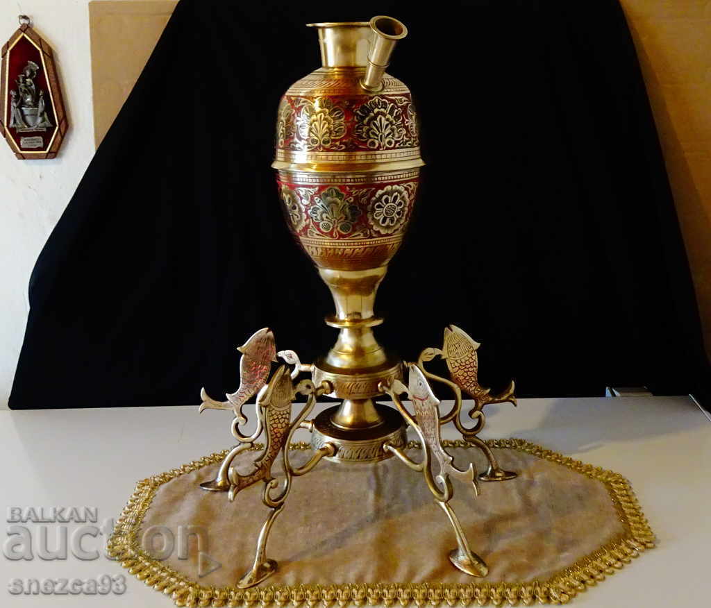 Bronze hookah 3.2 kg, cellular enamel.