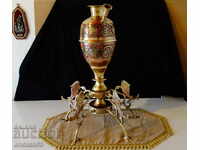 Bronze hookah 3.2 kg, cellular enamel.