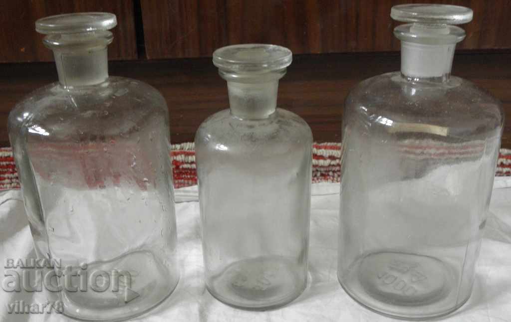 LOT DE TREI STICLE, farmaceutice - 5