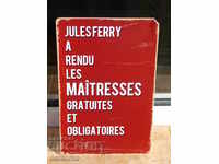 Metal plaque inscription message on french red retro
