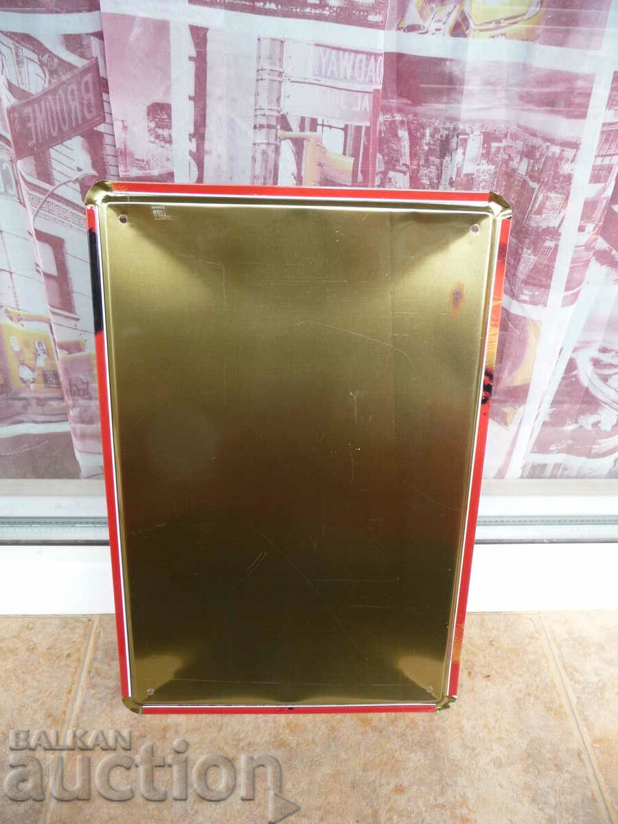 Auction  Metal sign beer Damm spanish beer red europe cold