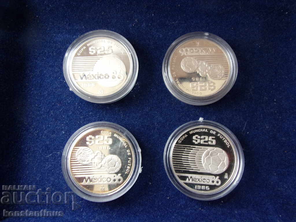 Collector Lot Mexico 4 x 25 Peso 1985/86 UNC PROOF