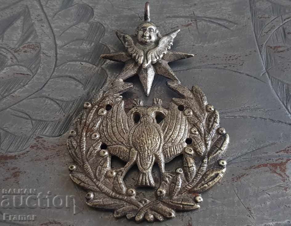 Rare Bulgarian medallion encolpion votive icon cross