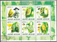 Καθαρίστε τα γραμματόσημα σε ένα μικρό φύλλο του Sow Mushroom Owls 2005 Guinea-Bissau
