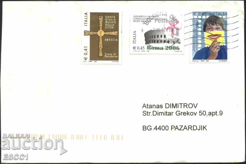 Пътувал плик с марки Музей 2002 Спорт 2006 Филателия  Италия