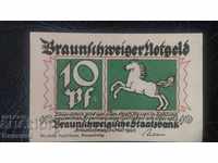 10 pfeniga 1921 Braunschweig Γερμανία UNC