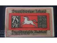 75 pfeniga 1921 Braunschweig Germania UNC