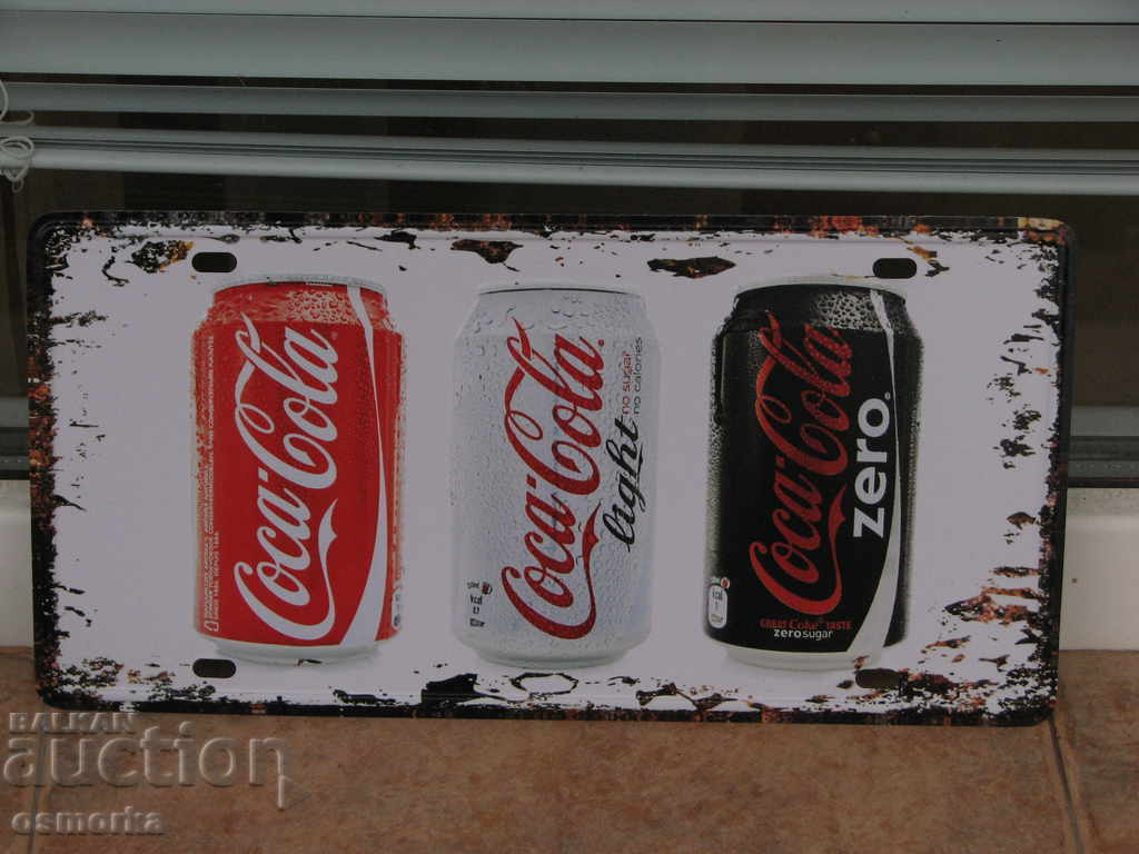 Metal plate number Coca Cola Coca Cola Zero Light jugs
