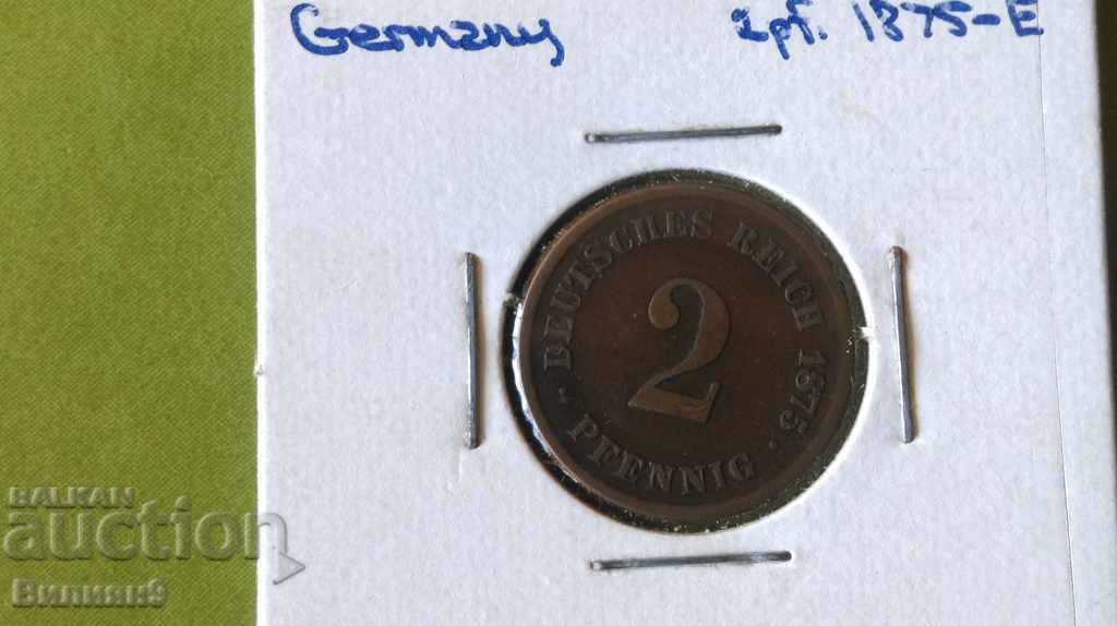 2 pfenig 1875 '' E '' Γερμανία