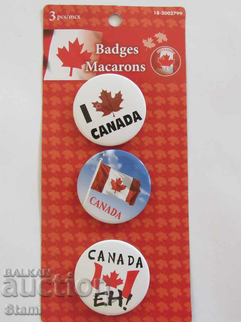 Set de 3 insigne metalice - Canada