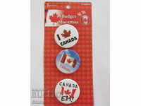 Set of 3 Metallic Badges - Canada